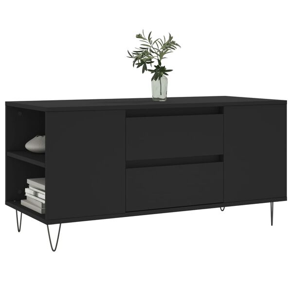 vidaXL Mesa de centro 102x44,5x50 cm derivados de madeira preto