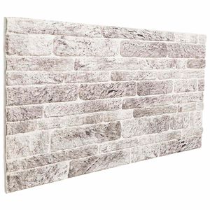 vidaXL Pain&eacute;is de parede 10 unid. 100 x 50 cm Cinza Claro e Branco