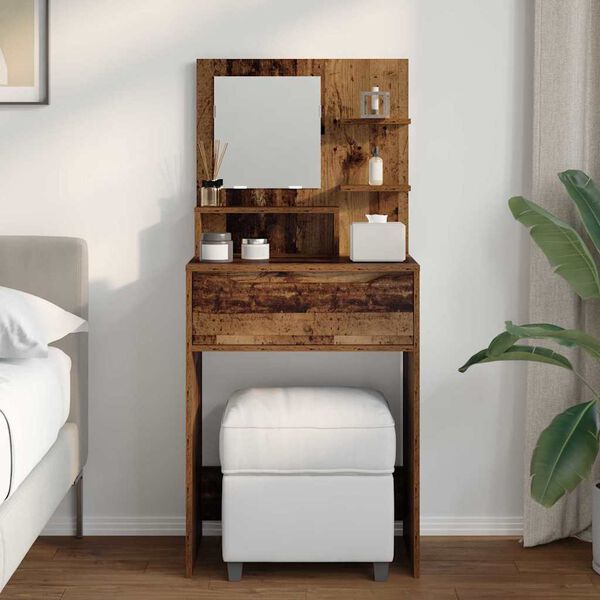 vidaXL Mesas de Maquiagem para Quarto com gaveta Madeira Antiga