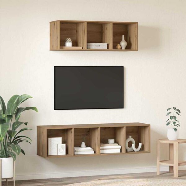vidaXL Conjunto de m&oacute;vel de TV 2 pcs Carvalho Artesanal