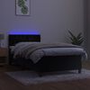 vidaXL Cama box spring c/ colch&atilde;o/LED 90x190 cm veludo preto