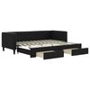 vidaXL Sof&aacute;-cama com gavet&atilde;o e gavetas 80x200 cm tecido preto
