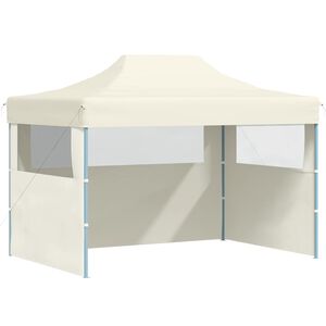 vidaXL Tenda dobr&aacute;vel profissional festas 3 paredes 3x4m a&ccedil;o cor creme