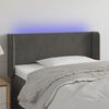 vidaXL Cabeceira cama c/ luzes LED veludo 83x16x78/88cm cinza-escuro