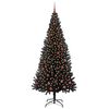 vidaXL &Aacute;rvore de Natal com 300 LEDs com suporte Preto 210 cm PVC