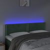 vidaXL Cabeceira de cama c/luzes LED veludo 144x5x78/88cm verde-escuro
