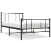 vidaXL Estrutura de cama com cabeceira e p&eacute;s 100x200 cm metal preto