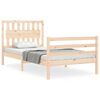 vidaXL Estrutura de cama com cabeceira 100x200 cm madeira maci&ccedil;a