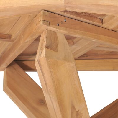 vidaXL Mesa de jantar para jardim Ø110x75 cm madeira de teca maciça