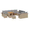 vidaXL Conjunto de Sof&aacute; de Jardim 13 unid. Bege vime PE
