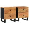 vidaXL Mesas de cabeceira 2 pcs 40x33x46 cm madeira de ac&aacute;cia maci&ccedil;a