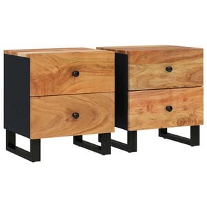 vidaXL Mesas de cabeceira 2 pcs 40x33x46 cm madeira de ac&aacute;cia maci&ccedil;a