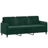 vidaXL 3 pcs conjunto de sof&aacute;s veludo verde-escuro