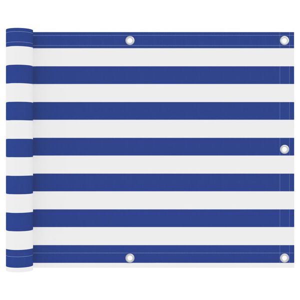 vidaXL Tela de varanda 75x500 cm tecido Oxford branco e azul