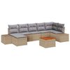 vidaXL Conjunto de Sof&aacute; de Jardim 8 unid. Bege vime PE