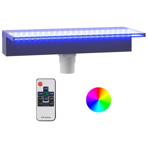 vidaXL Cascata com luzes LED RGB 45 cm acr&iacute;lico
