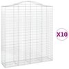vidaXL Cestos gabi&atilde;o arqueados 10 pcs 200x50x220/240 ferro galvanizado