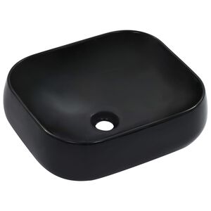 vidaXL Lavat&oacute;rio 44,5x39,5x14,5 cm cer&acirc;mica preto