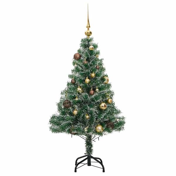 vidaXL &Aacute;rvore de Natal artificial c/ 150 LEDs conj. bolas e neve 150cm