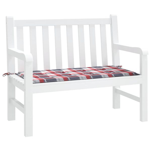 vidaXL Almofad&atilde;o p/ banco de jardim tecido oxford xadrez vermelho