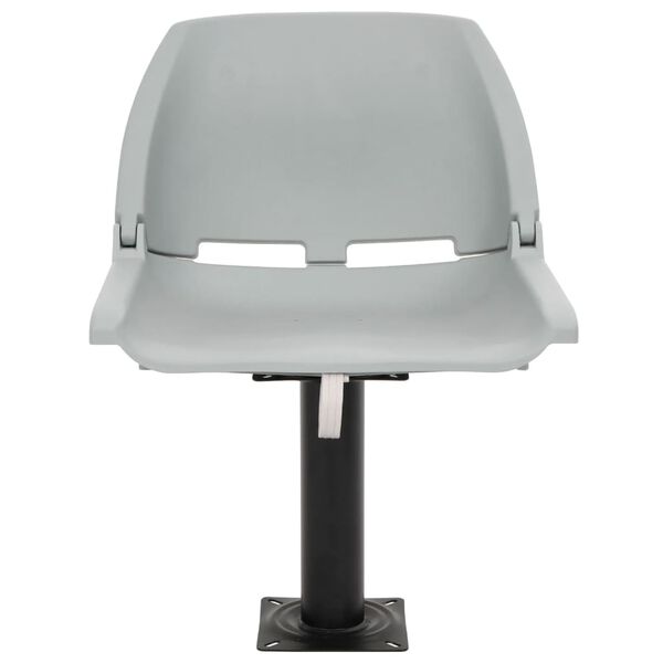 vidaXL 4 pcs conj. assento barco dobr&aacute;vel s/ almofada 48x51x41cm cinza