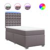 vidaXL Cama com molas/colch&atilde;o 100x200 cm couro artificial cinzento