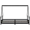 vidaXL Estrutura de cama infantil 90x200 cm pinho maci&ccedil;o preto