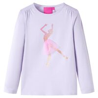 T-shirt de manga comprida para criança lilás-claro 92