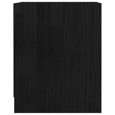 vidaXL Mesa de cabeceira 35,5x33,5x41,5 cm pinho maciço preto