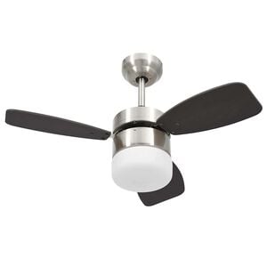 vidaXL Ventoinha de teto c/ luz/controlo remoto 76 cm castanho-escuro