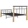 vidaXL Estrutura de cama 90x200 cm metal e madeira de carvalho maci&ccedil;a