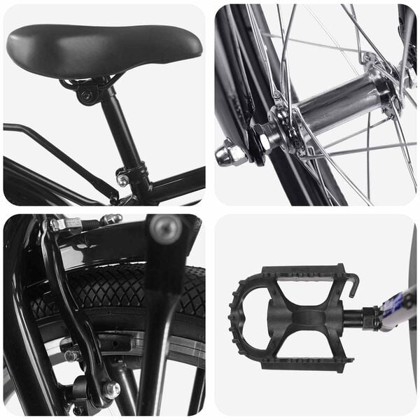 vidaXL Bicicleta Infantil 20 Polegadas para 6-11 Anos Preto