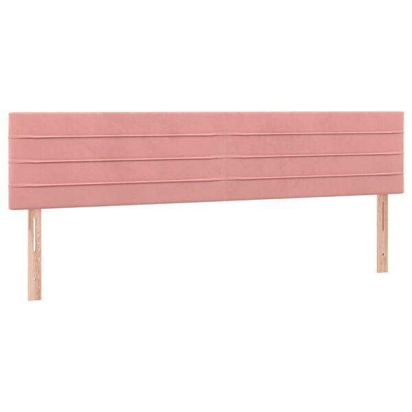 vidaXL Cabeceiras rosa 200x5x78/88 cm veludo