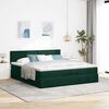 vidaXL Estrutura de cama otomana com colch&atilde;o 200x200 cm verde escuro