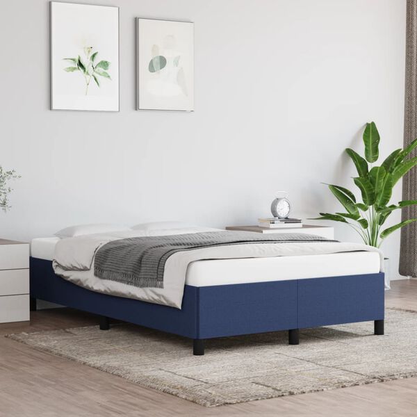 vidaXL Estrutura de cama sem colch&atilde;o 120x200 cm tecido azul
