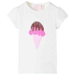 vidaXL T-shirt infantil cor cru 116