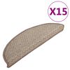 vidaXL Tapete/carpete para degraus 15 pcs 65x21x4 cm castanho