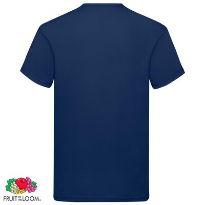 Fruit of the Loom T-shirts originais 5 pcs algodão 3XL azul-marinho