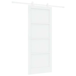 vidaXL Porta Deslizante Branco 83 x 202 cm Madeira de Pinho Maci&ccedil;a