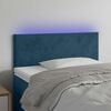 vidaXL Cabeceira de cama c/ luzes LED veludo 80x5x78/88 cm azul-escuro