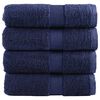 vidaXL Toalhas de rosto premium SOLUND 4 unidades, azul-marinho, 30x30 cm, 600 g/m&sup2;