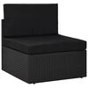 vidaXL 10 pcs conjunto lounge para jardim vime PE preto