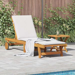 vidaXL Espregui&ccedil;adeira com mesa madeira de ac&aacute;cia maci&ccedil;a