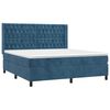vidaXL Cama box spring c/ colch&atilde;o/LED 180x200 cm veludo azul-escuro