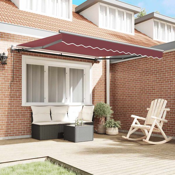 vidaXL Toldo retrátil automático 300x250 cm bordô