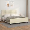 vidaXL Estrutura de cama c/ cabeceira couro artificial 180x200cm creme