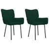 vidaXL Cadeiras de jantar 2 pcs veludo verde-escuro