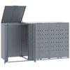 vidaXL Abrigo para 3 caixotes do lixo 207x79x117 cm a&ccedil;o cinzento