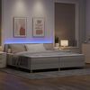 vidaXL Cama Box Spring LED Cinzento-acastanhado 200 x 200 cm tecido
