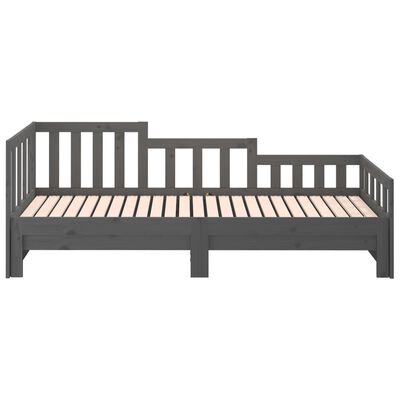 vidaXL Sofá-cama de puxar 2x(80x200) cm pinho maciço cinza